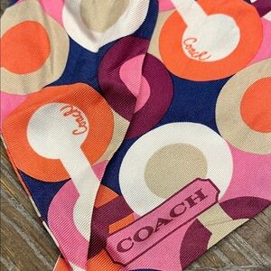 Coach Multicolor Patterned Scarf no issues 30 inches Coach Textured Signature C Printed Silk Square at Amazon  main image 3